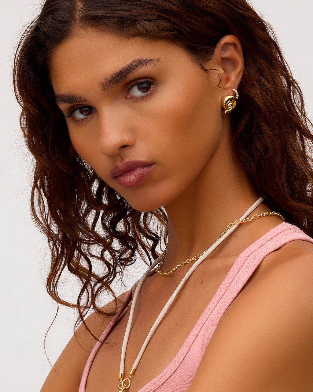 Nautilus Statement Earrings || option::18K Gold Plated