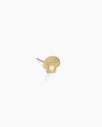 Scallop Pearl Single Stud || option::18K Gold Plated