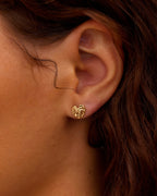 Monstera Single Stud || option::18K Gold Plated
