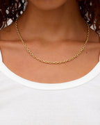 Crew Mini Link Necklace || option::18K Gold Plated