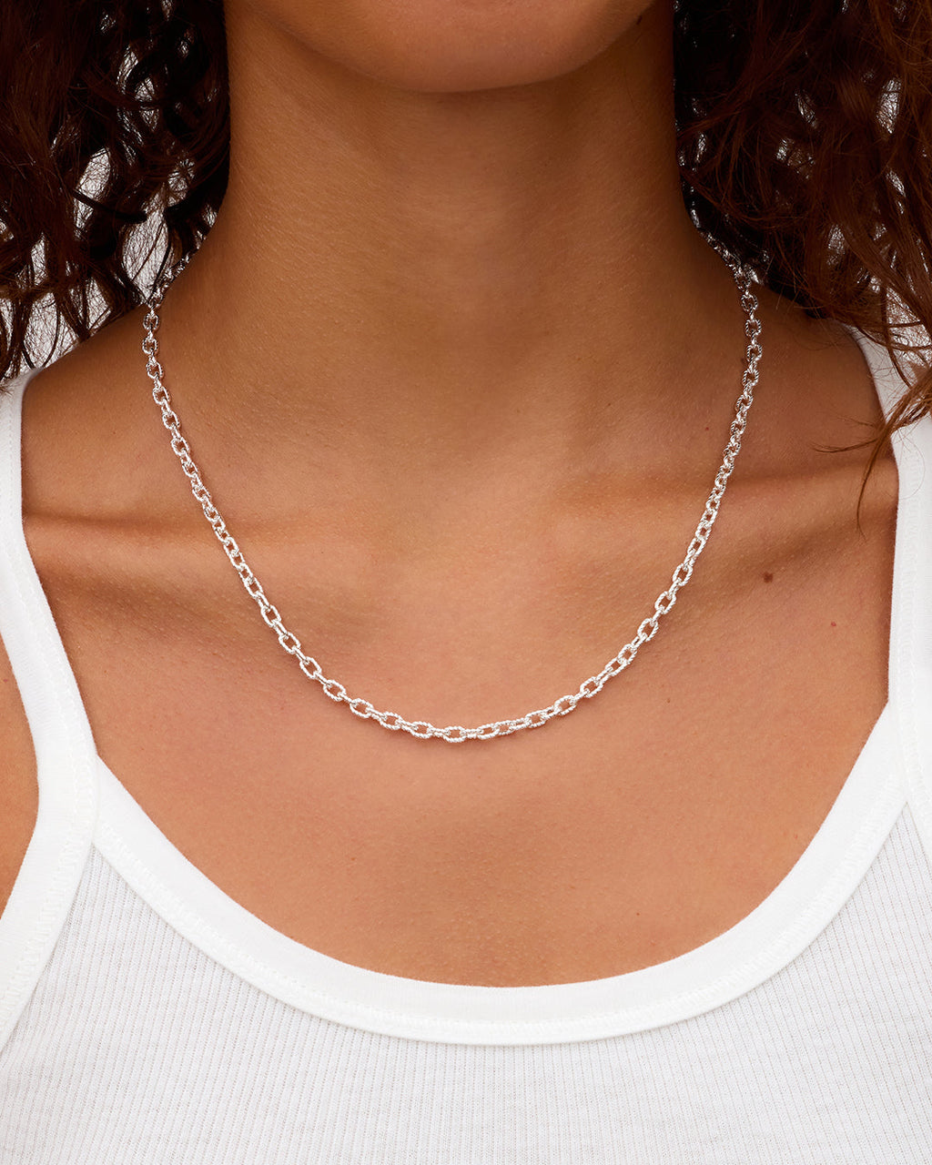 Crew Mini Link Necklace || option::Silver Plated