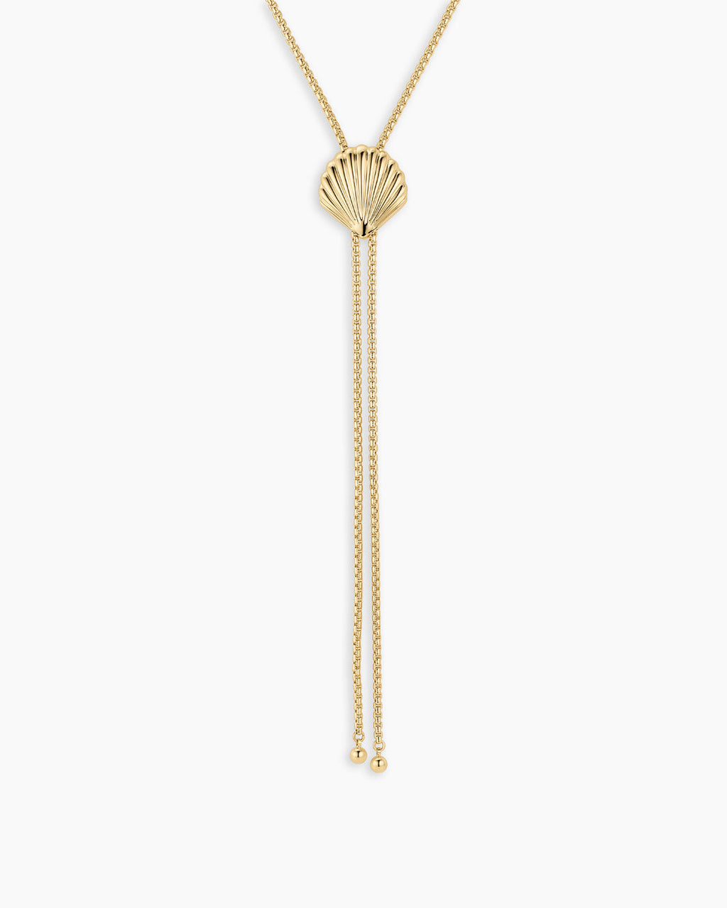 Scallop Bolo Necklace || option::18K Gold Plated