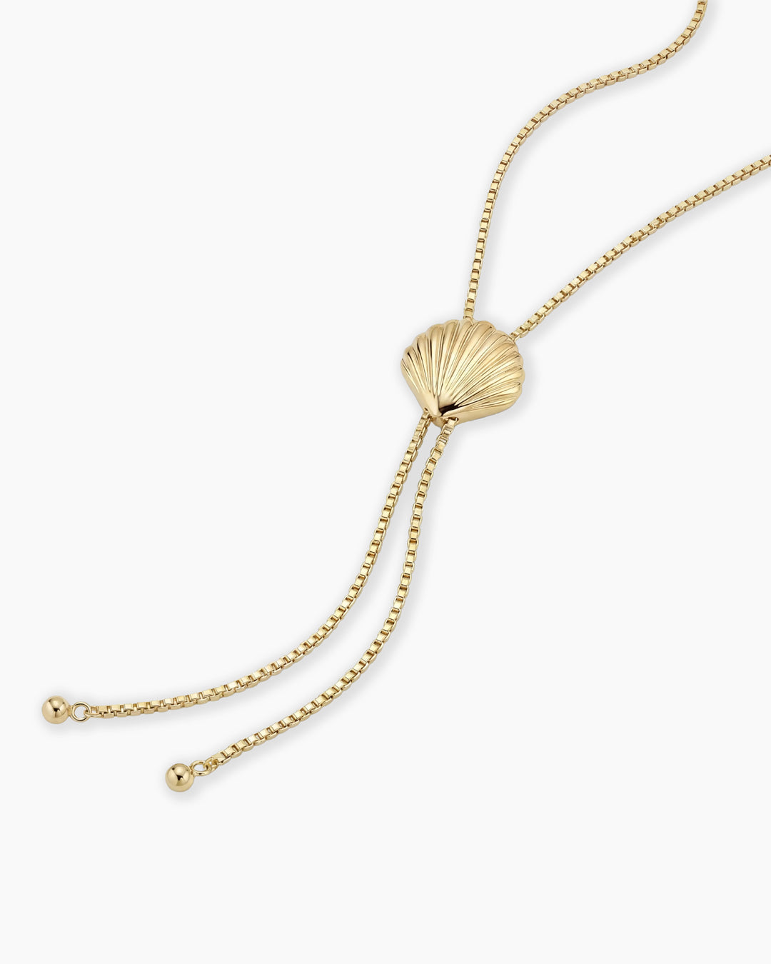 Scallop Bolo Necklace || option::18K Gold Plated