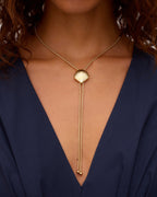 Scallop Bolo Necklace || option::18K Gold Plated
