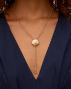 Scallop Bolo Necklace || option::18K Gold Plated