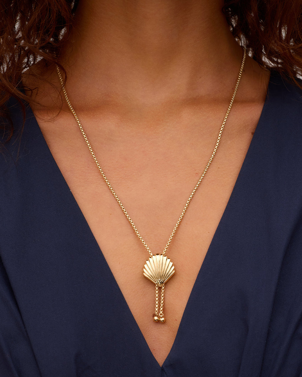 Scallop Bolo Necklace || option::18K Gold Plated