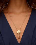 Scallop Bolo Necklace || option::18K Gold Plated