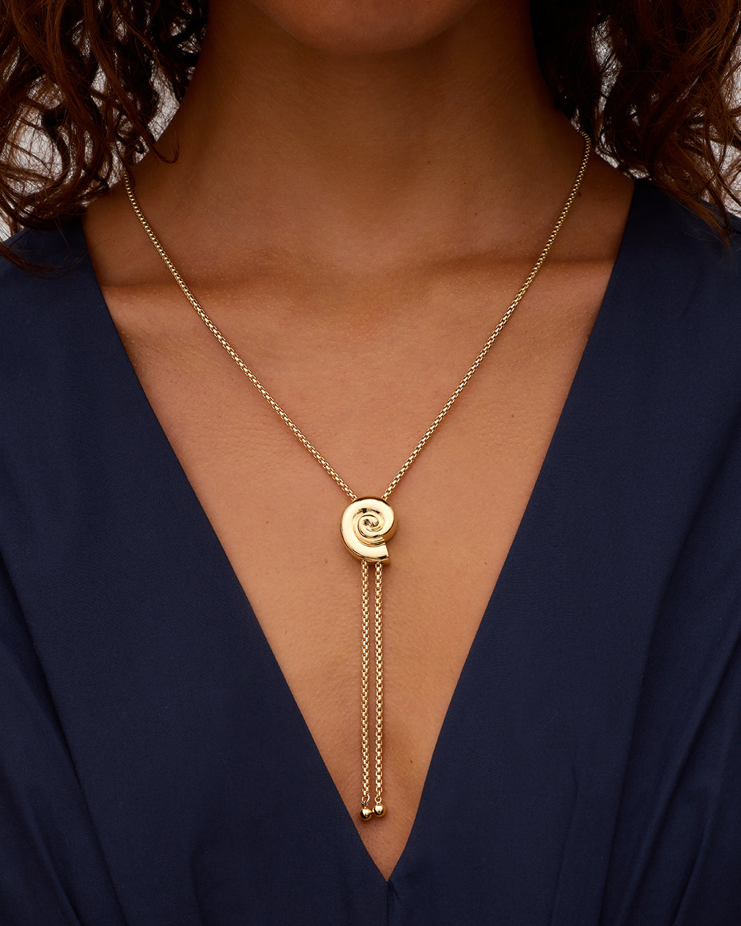 Nautilus Bolo Necklace || option::18K Gold Plated