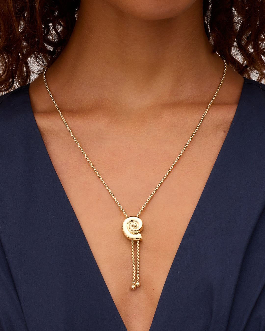 Nautilus Bolo Necklace || option::18K Gold Plated
