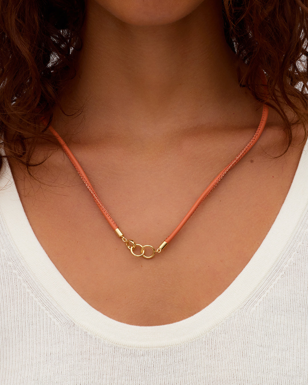 Brooks Necklace || option::18K Gold Plated, Salmon