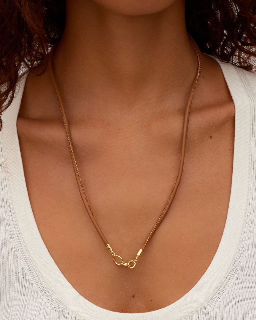 Brooks Necklace || option::18K Gold Plated, Hazelnut