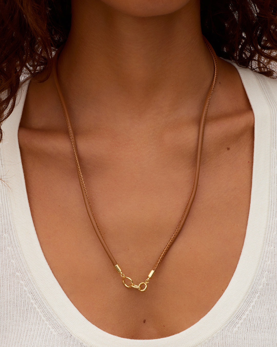 Brooks Necklace || option::18K Gold Plated, Hazelnut
