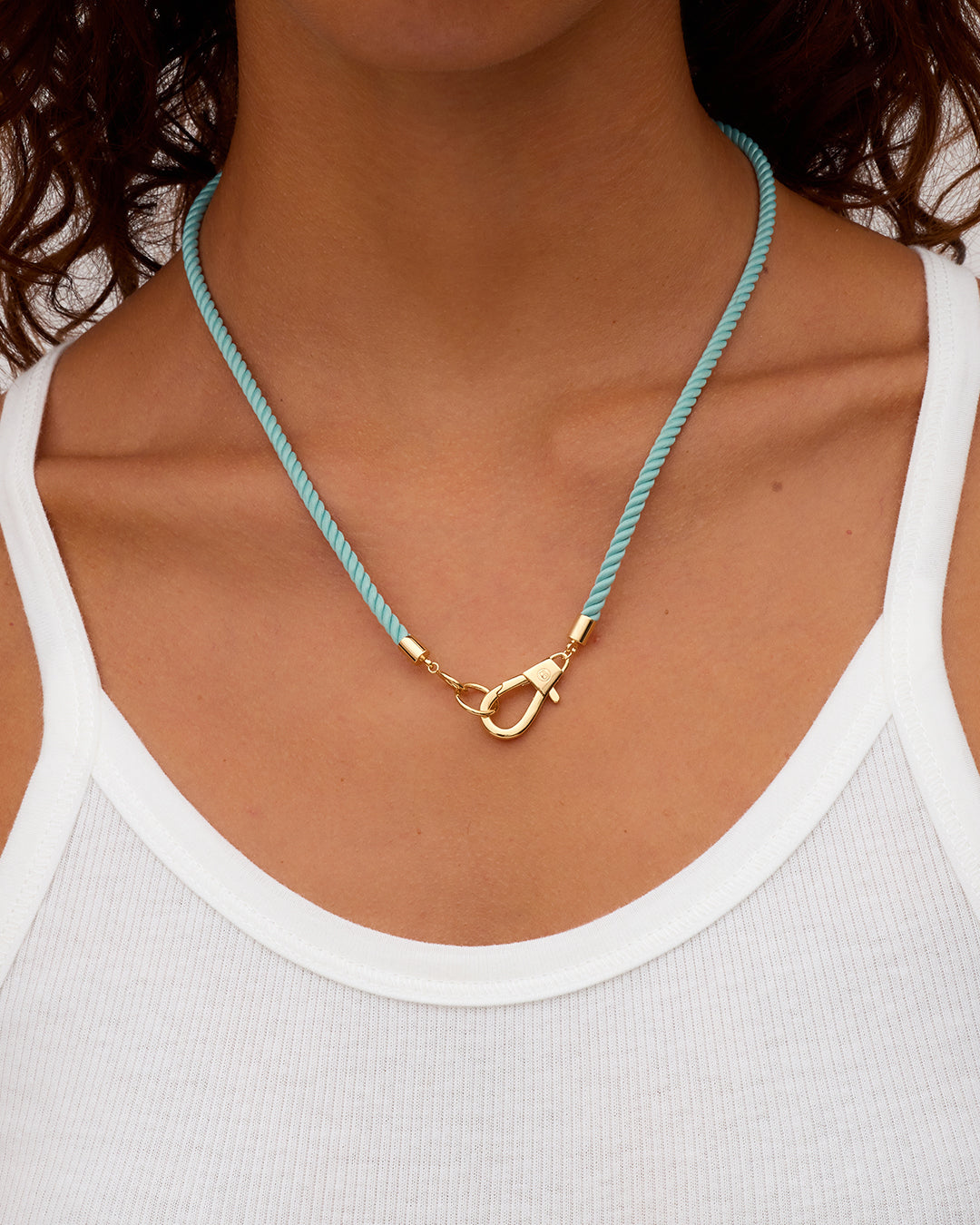 Brooks Rope Necklace || option::18K Gold Plated, Seafoam
