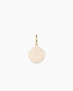 Scallop Enamel Parker Charm || option::18K Gold Plated, Cream