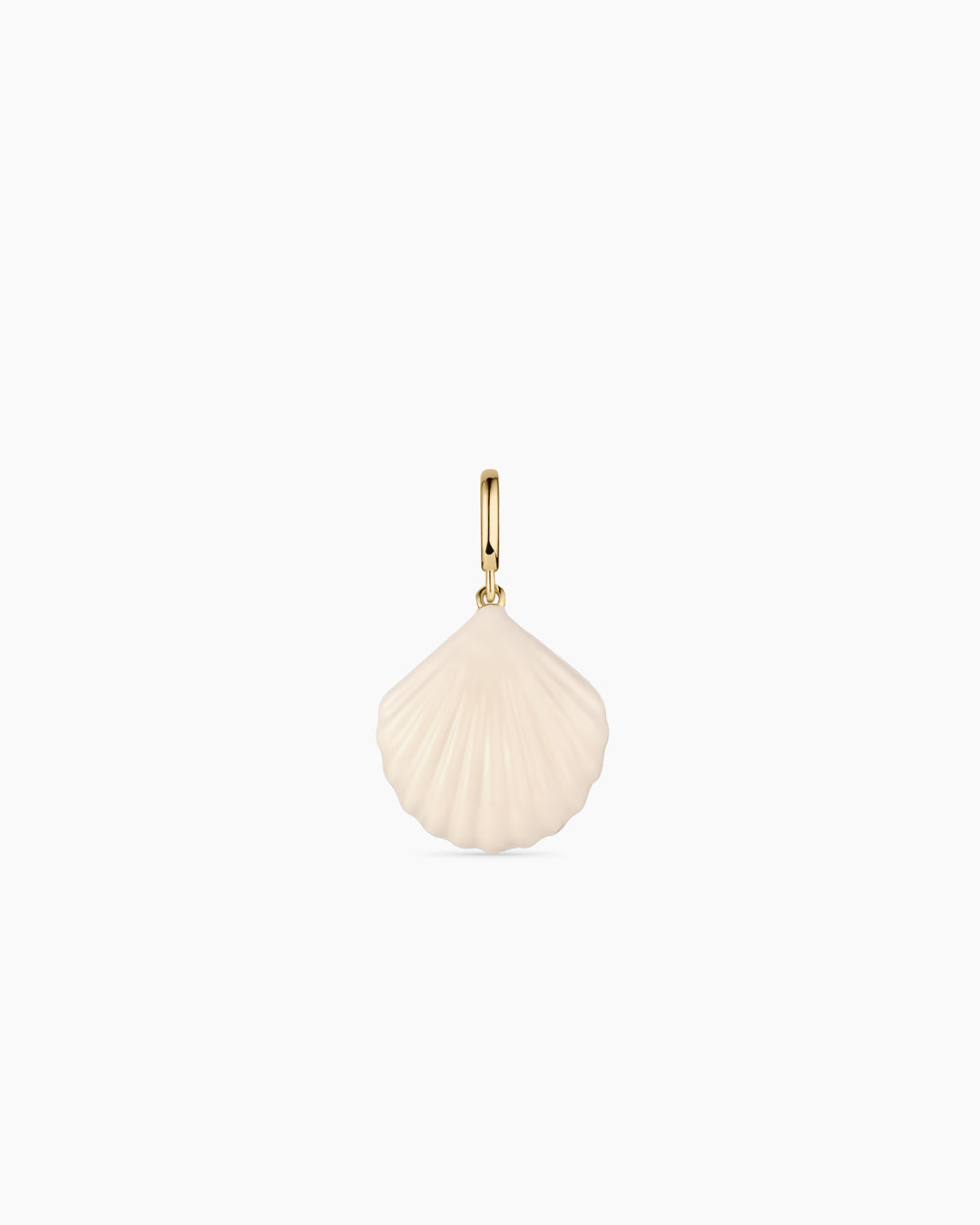 Scallop Enamel Parker Charm || option::18K Gold Plated, Cream