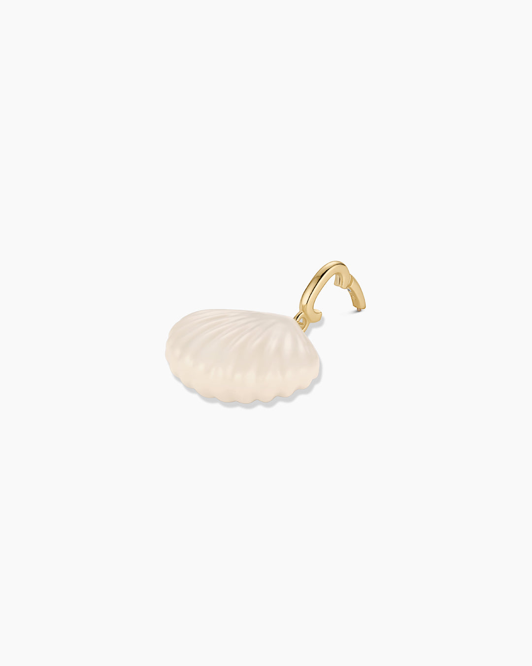 Scallop Enamel Parker Charm || option::18K Gold Plated, Cream