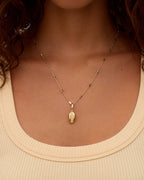 Cowrie Pearl Parker Charm || option::18K Gold Plated