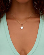 Coin Pearl Parker Charm || option::18K Gold Plated