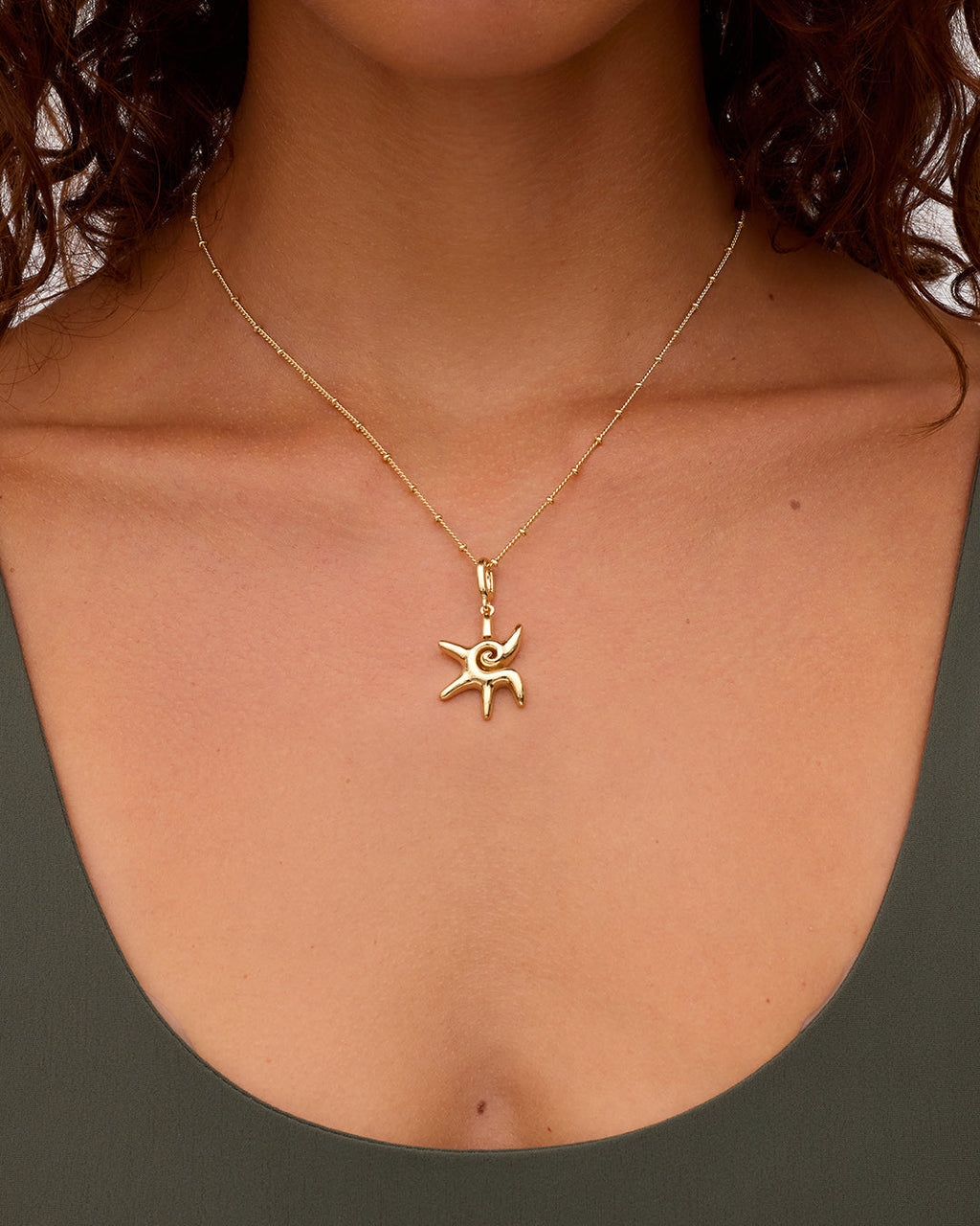 Sun Star Parker Charm || option::18K Gold Plated