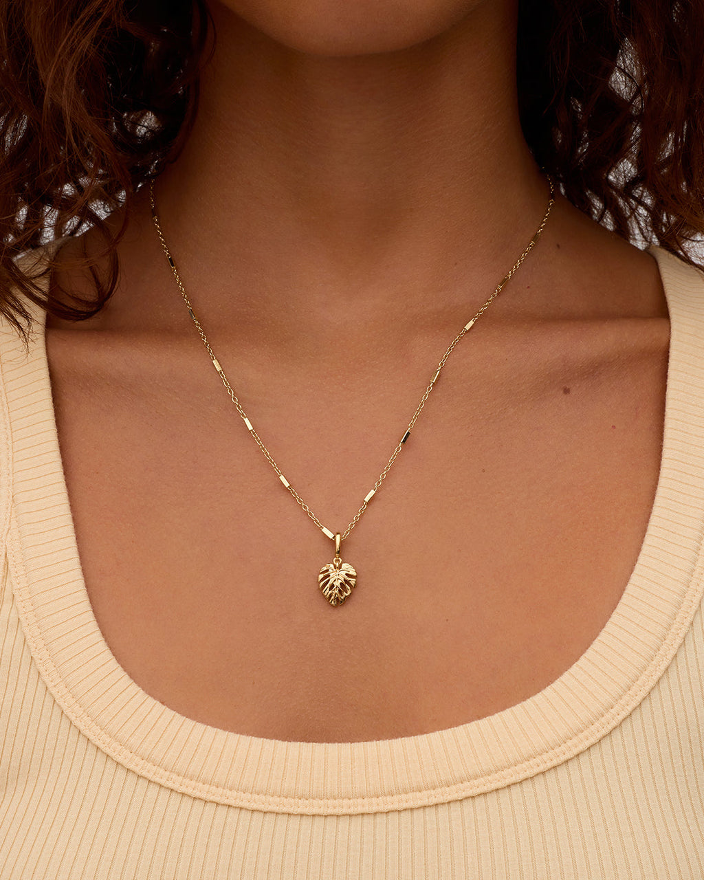 Monstera Parker Charm || option::18K Gold Plated