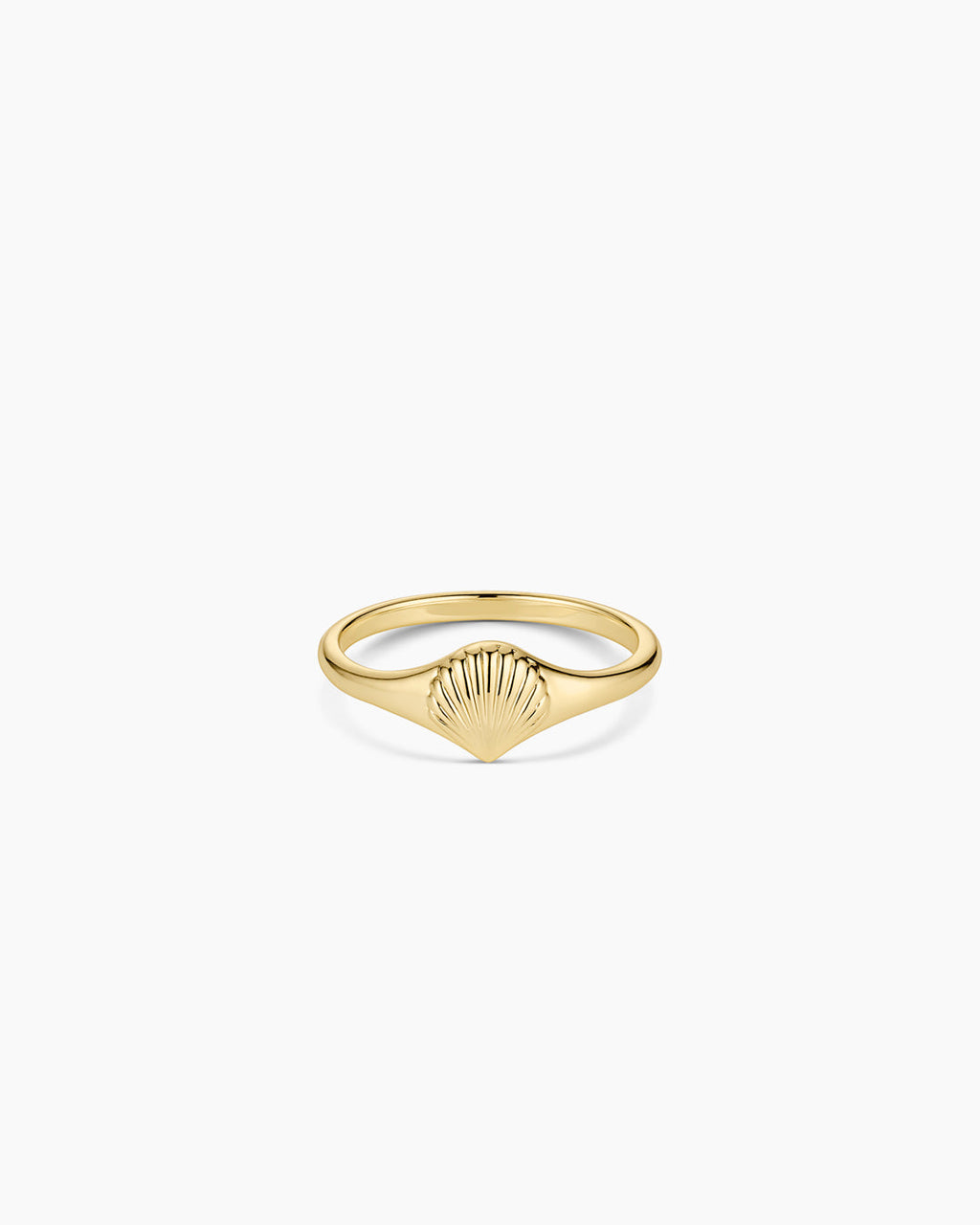 Scallop Mini Signet Ring || option::18K Gold Plated