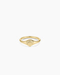 Scallop Mini Signet Ring || option::18K Gold Plated