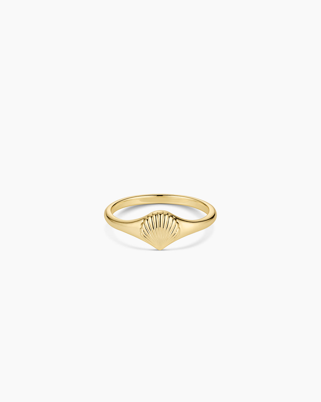 Scallop Mini Signet Ring || option::18K Gold Plated