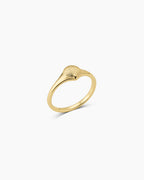 Scallop Mini Signet Ring || option::18K Gold Plated