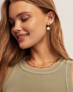 Scallop Drop Huggies || option::18K Gold Plated