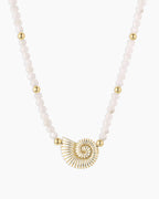 Nautilus Mother of Pearl Necklace || option::18K Gold Plated