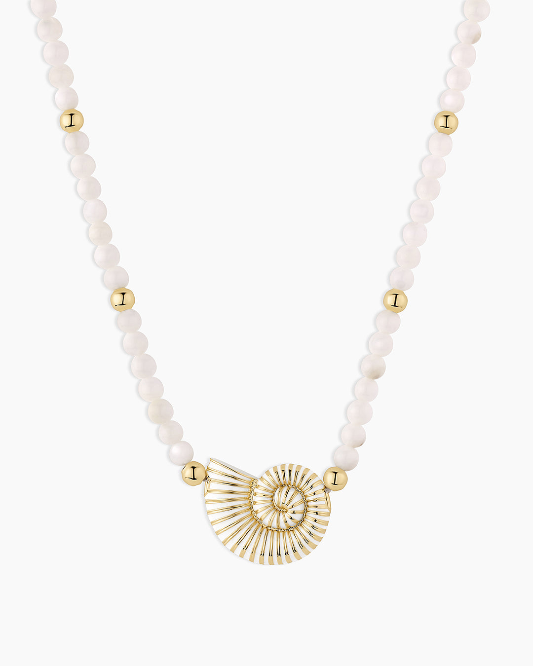 Nautilus Mother of Pearl Necklace || option::18K Gold Plated