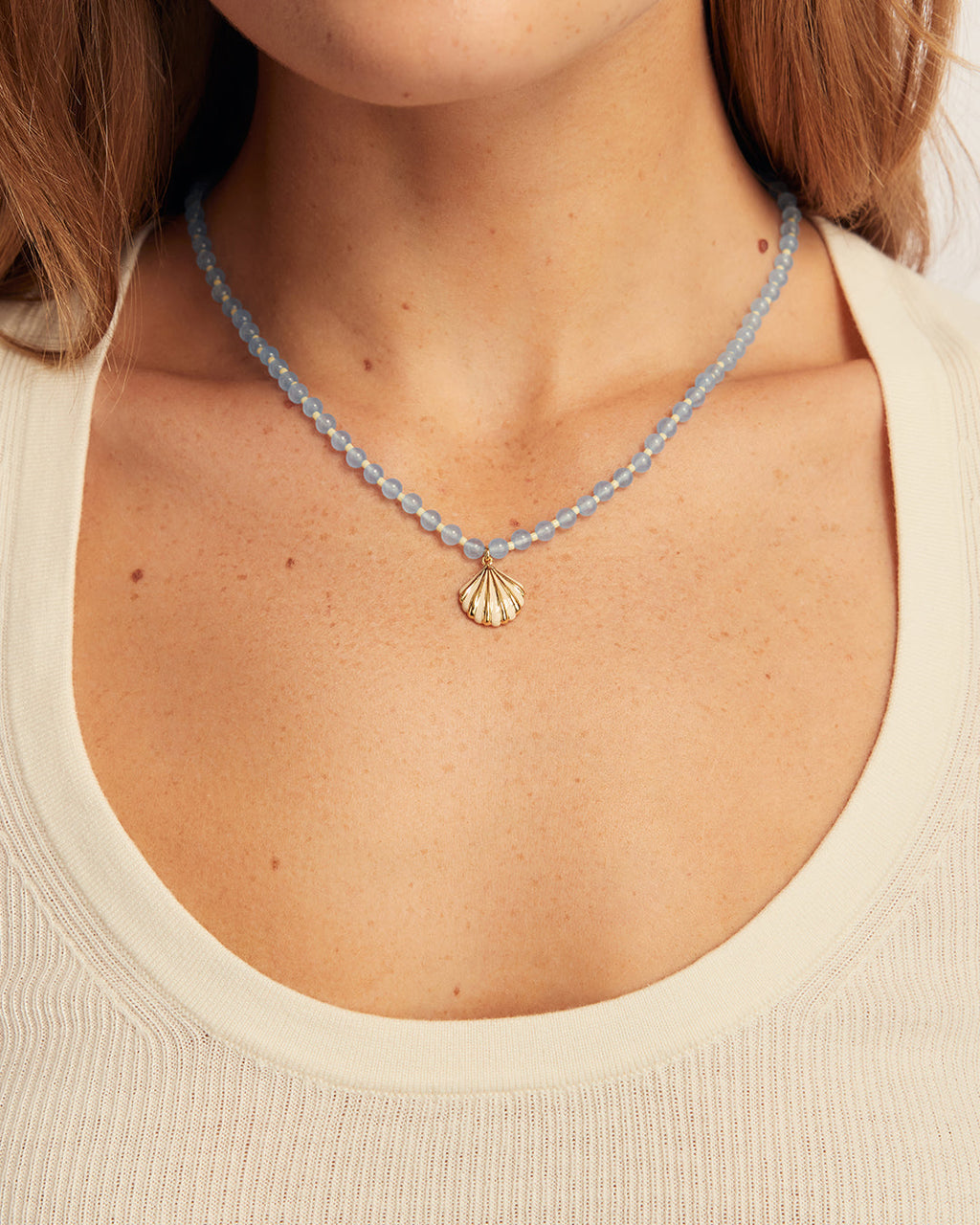 Porto Scallop Necklace || option::18K Gold Plated