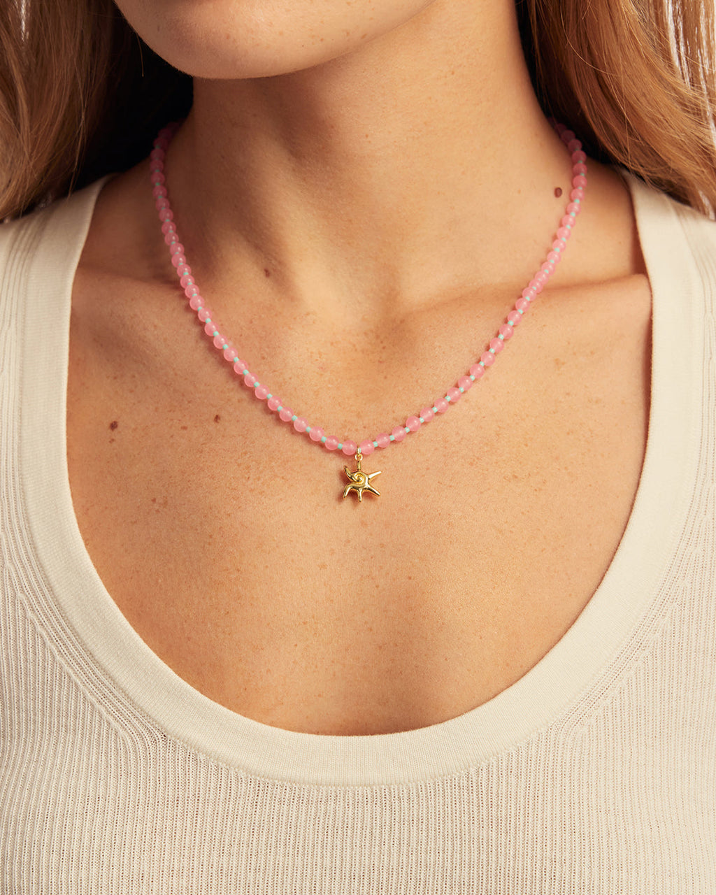 Porto Sun Star Necklace || option::18K Gold Plated