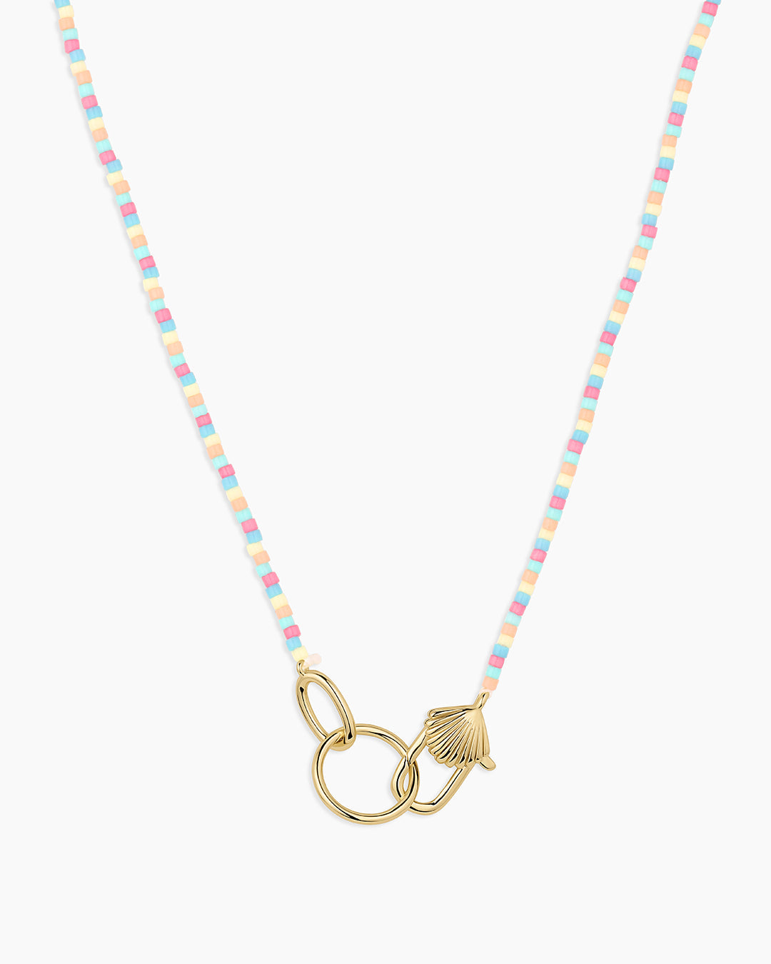 Scallop Padlock Beach Necklace || option::18K Gold Plated