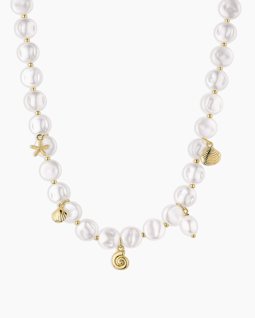 Reese Pearl Mini Charm Necklace || option::18K Gold Plated