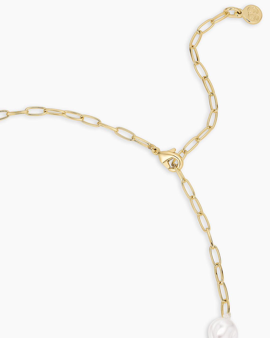Reese Pearl Mini Charm Necklace || option::18K Gold Plated