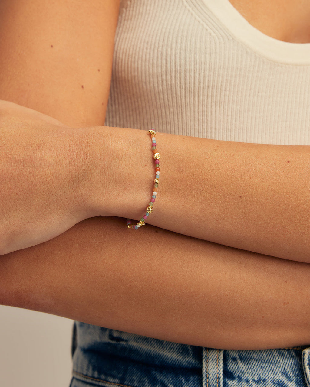 Reef Beach Mini Charm Bracelet || option::18K Gold Plated