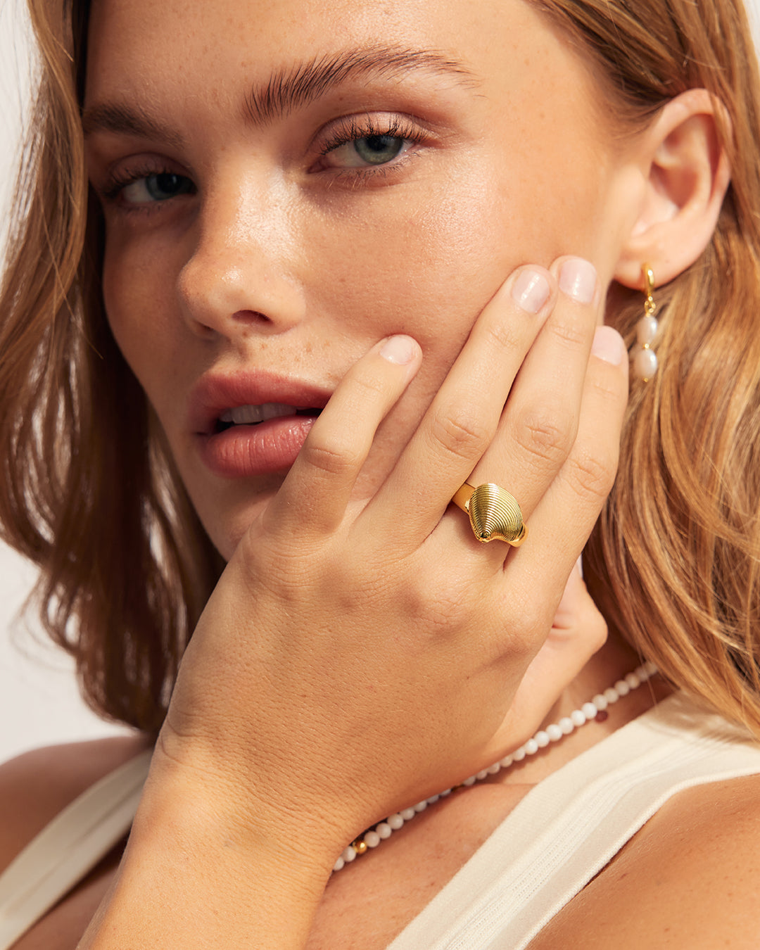 Pearl Locket Ring || option::18K Gold Plated
