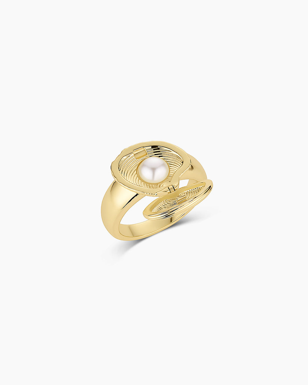 Pearl Locket Ring || option::18K Gold Plated