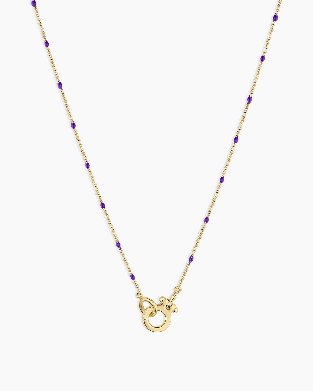 Capri Necklace || option::18K Gold Plated, Purple