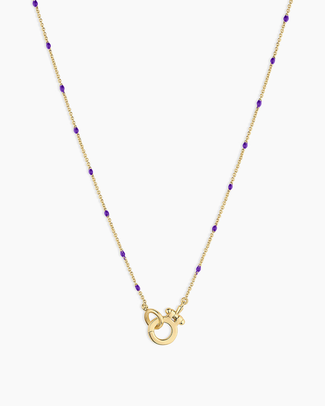 Capri Necklace || option::18K Gold Plated, Purple
