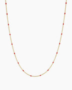 Capri Necklace || option::18K Gold Plated, Red