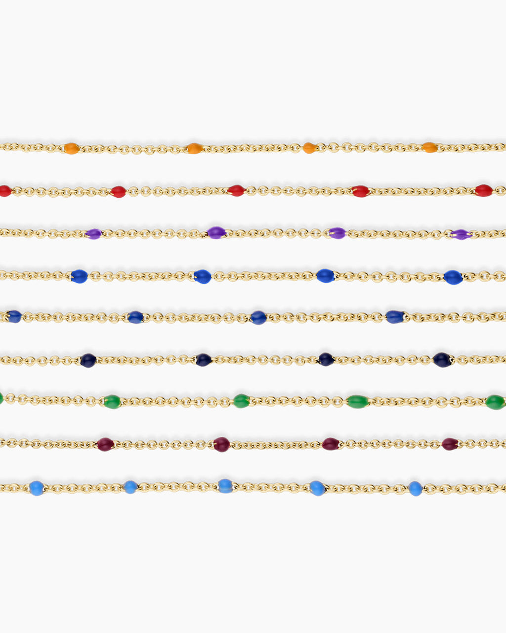 Capri Necklace || option::18K Gold Plated, Red
