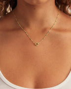 Capri Necklace || option::18K Gold Plated, Green