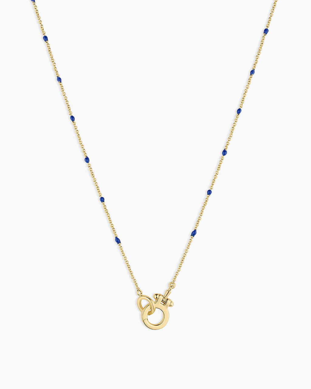 Capri Necklace || option::18K Gold Plated, Navy
