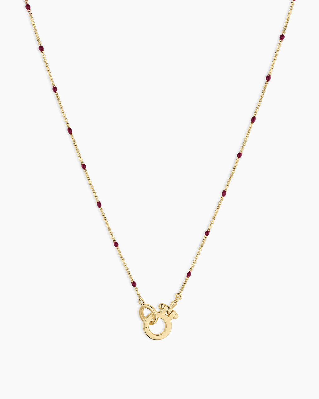 Capri Necklace || option::18K Gold Plated, Maroon