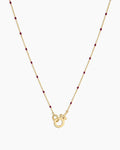 Capri Necklace || option::18K Gold Plated, Maroon