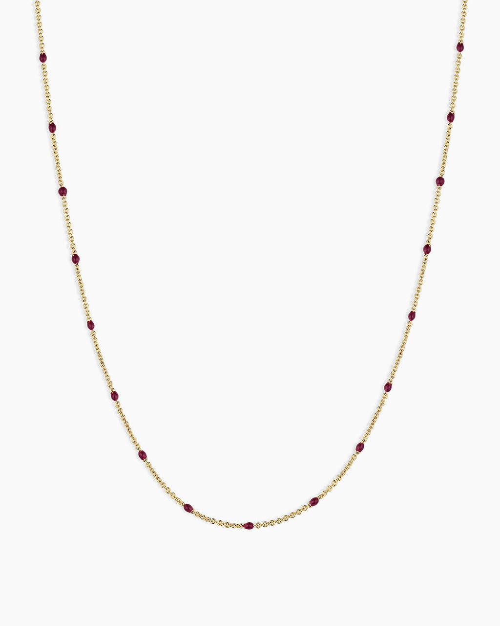 Capri Necklace || option::18K Gold Plated, Maroon