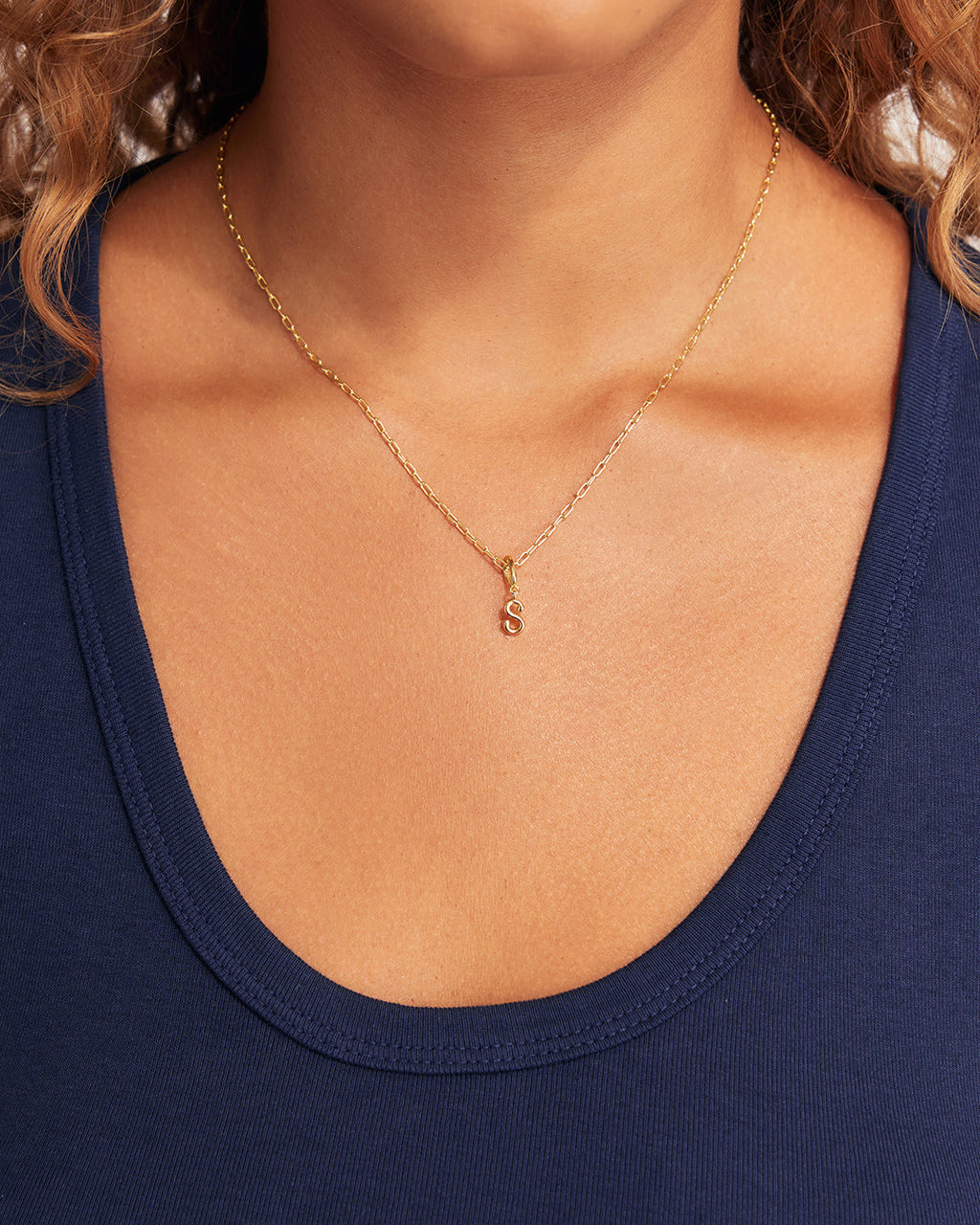 Ryder Alphabet Charm || option::18K Gold Plated, S