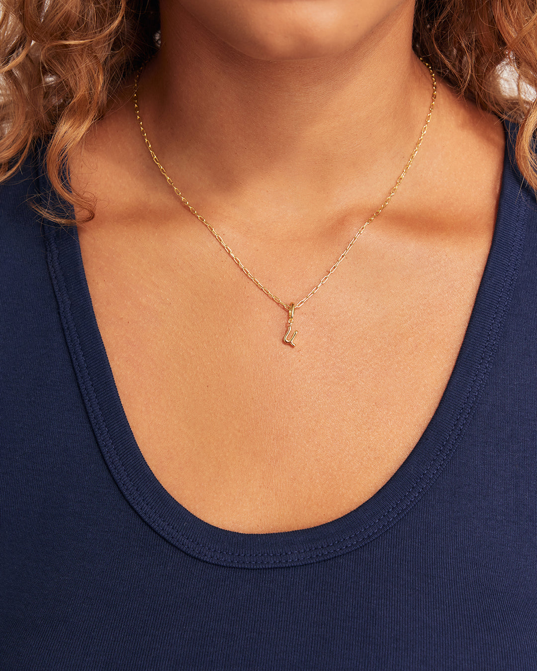 Ryder Alphabet Charm || option::18K Gold Plated, U